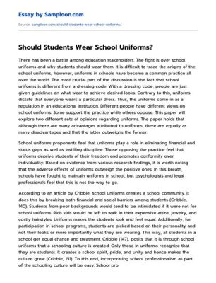 10 reasons why students should wear uniforms essay Why not consider the impact of uniforms on student behavior and academic performance?